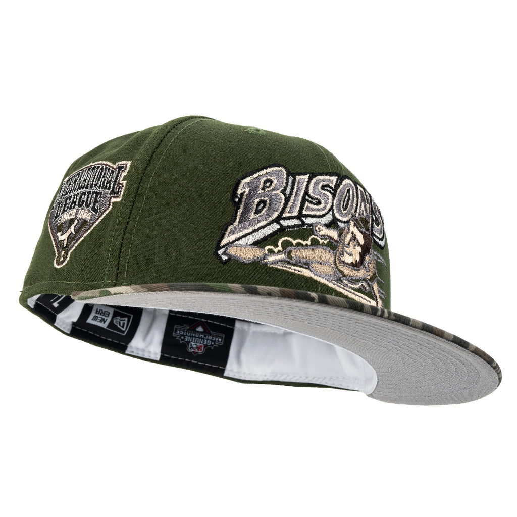 New Era Bills Camo With White Standing Buffalo Snapback Hat