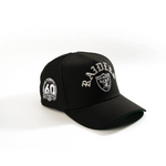 LAS VEGAS RAIDERS 9FOURTY A-FRAME JET BLACK SNAPBACK HAT